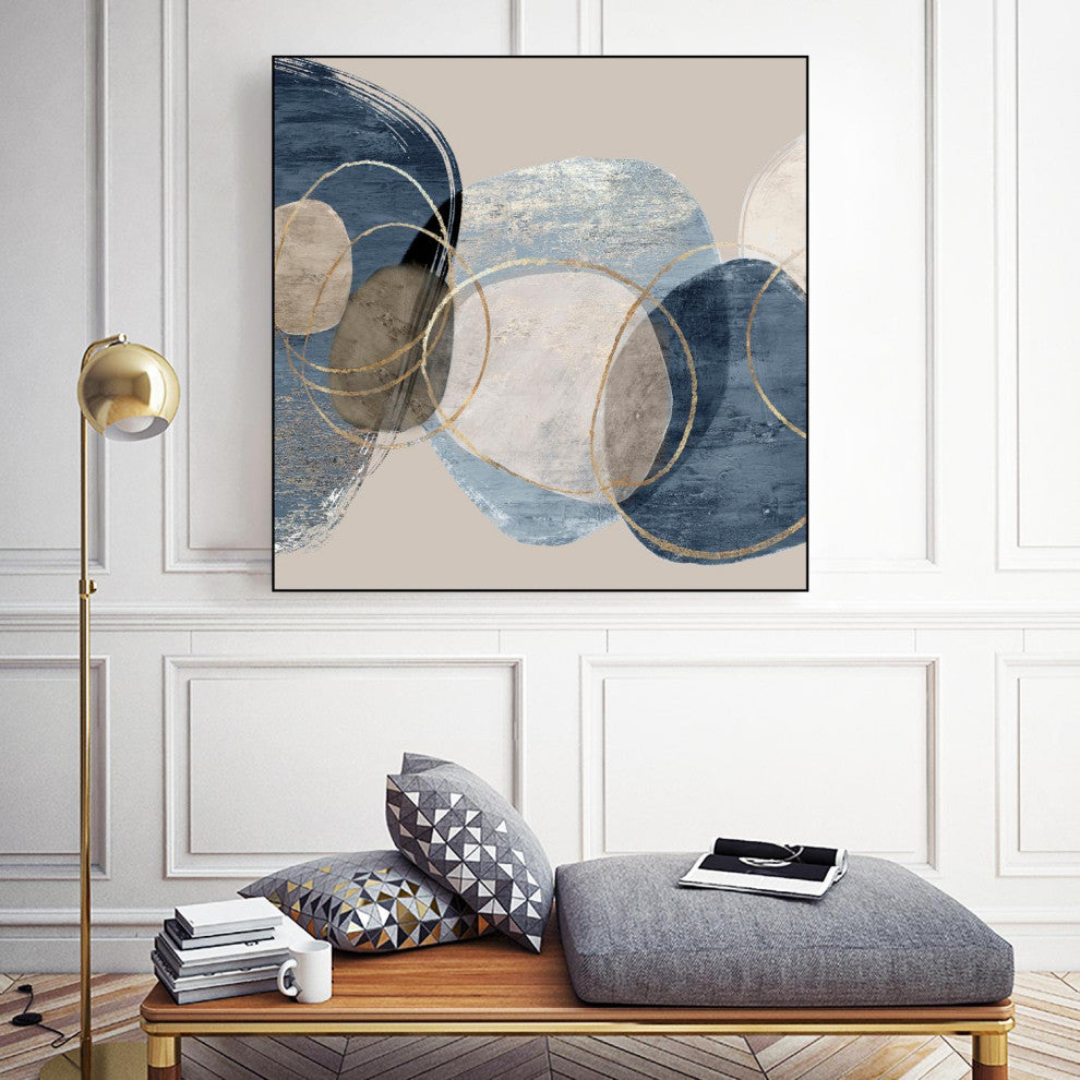 "Conglomerate I" Framed Canvas by Giant Art 20"x20"