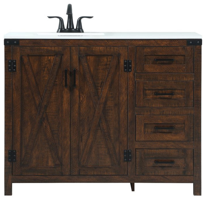 Home Living 19" Farmhouse Expresso-Light Bathroom Vanity