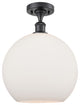 Innovations 516-1C-BK-G121-12-LED 1-Light Semi-Flush Mount, Matte Black