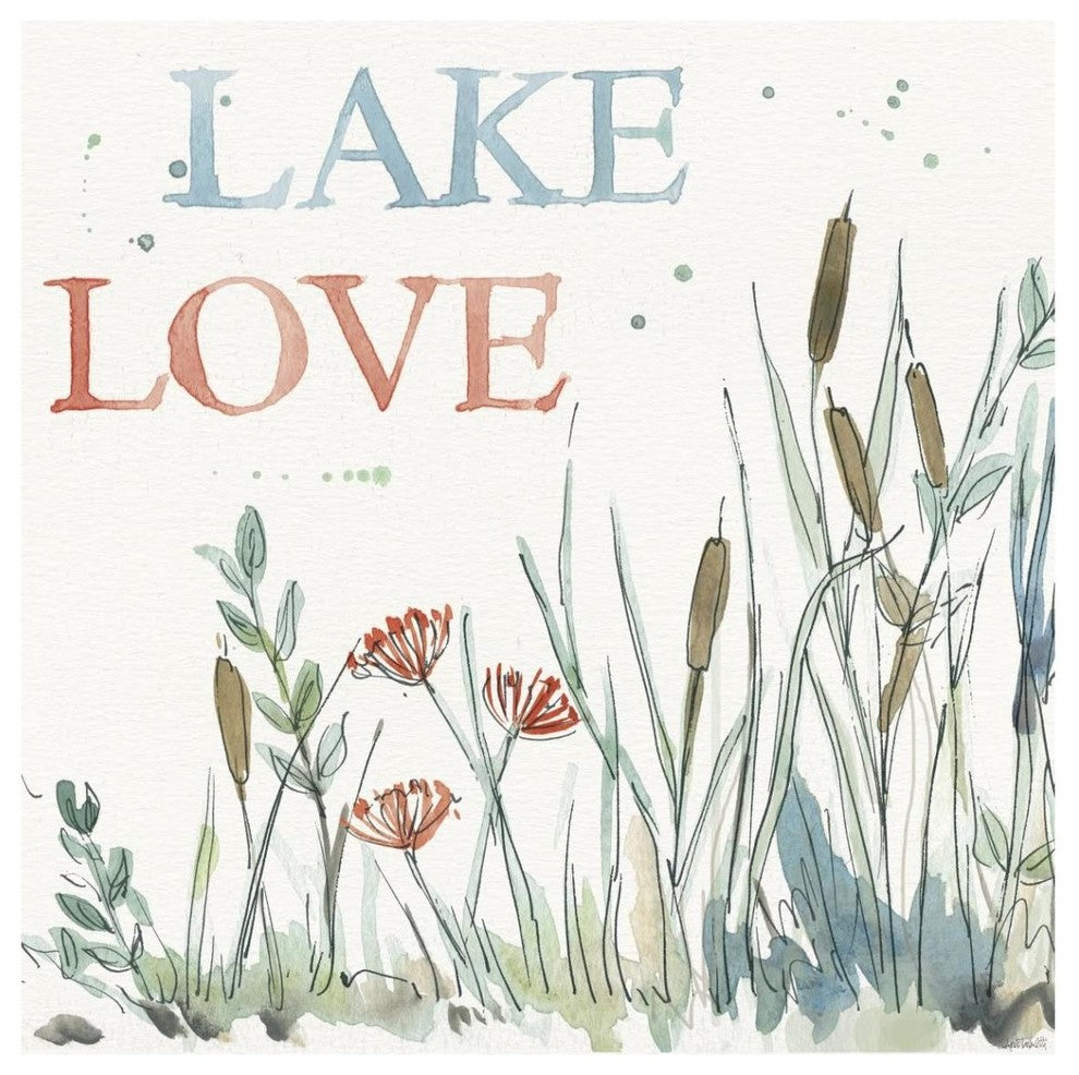"Lakehouse VI Red" Digital Paper Print by Anne Tavoletti, 42"x42"