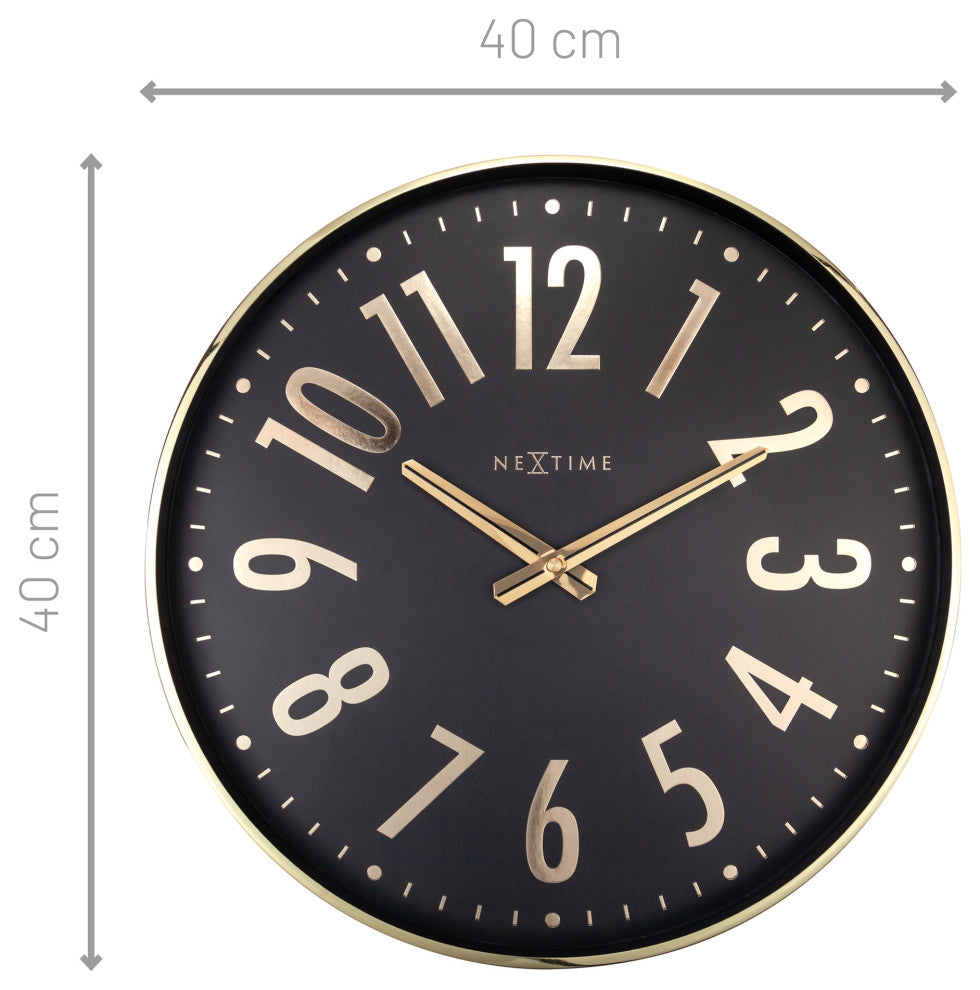 Alchemy 16" Metal Wall Clock, Black