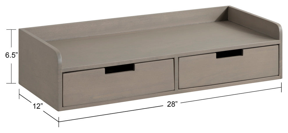 Kitt Floating Shelf Console Table, Gray 28x12x6.5
