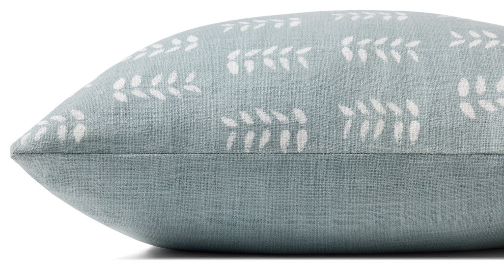 Chris Loves Julia x Loloi Tully Light Blue 18'' x 18'' Cover With Poly Pillow