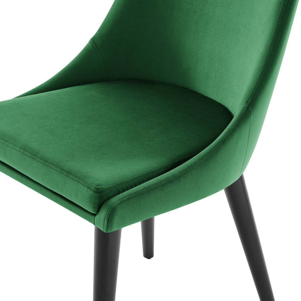 Side Dining Chair, Set of 2, Green, Velvet, Modern, Cafe Bistro Hospitality
