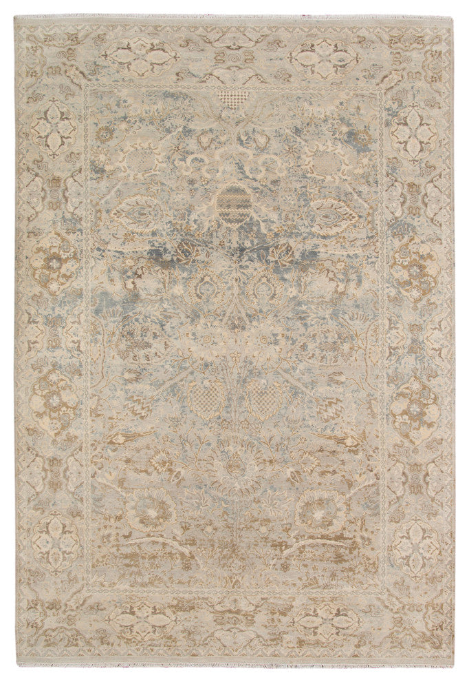 Vintage Oletha Area Rug, Blue, 9' x 12', Bordered