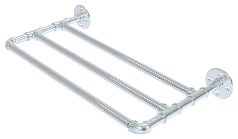 Pipeline Wall Mounted Towel Shelf, Polished Chrome, 18"