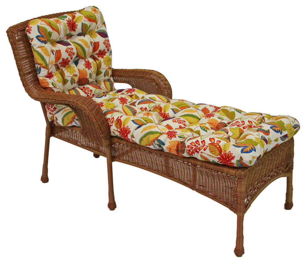 74"x19" Squarded Spun Polyester Tufted Chaise Lounge Cushion, Skyworks Multi