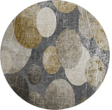 Premium Machine Washable Mayfield AMF556 Brown 8' x 8' Round Rug