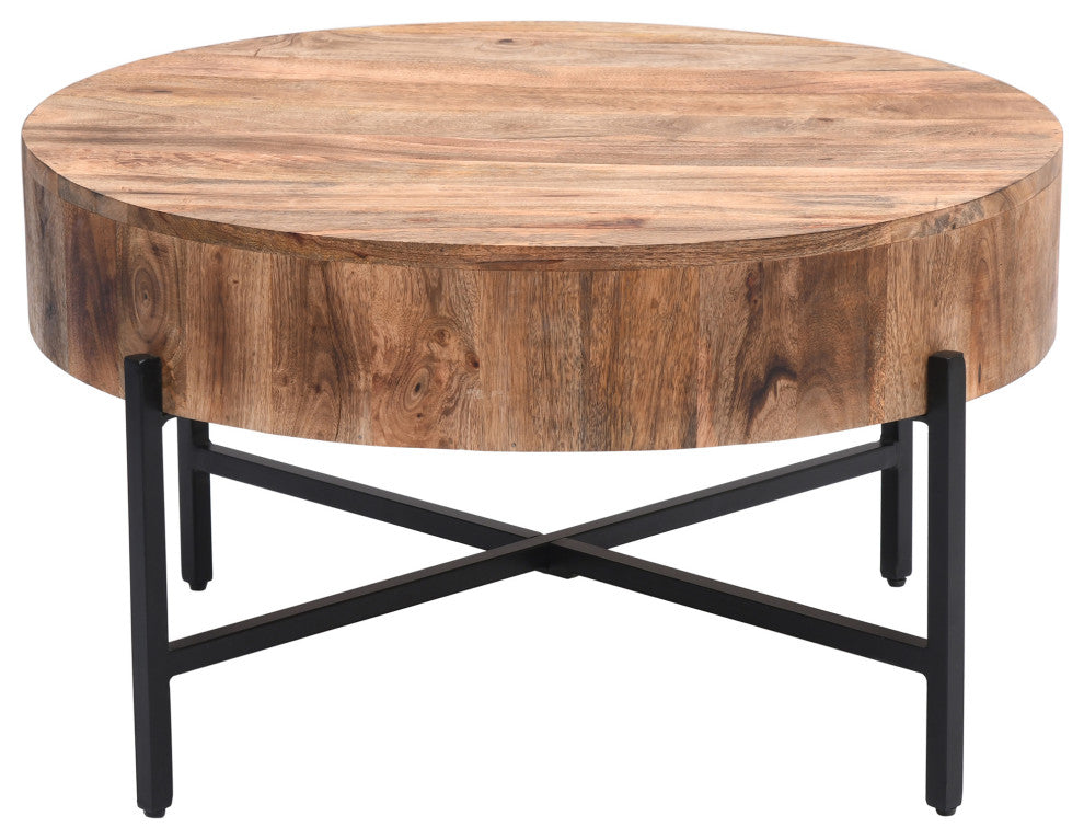 Contemporary Solid Wood Coffee Table, Natural