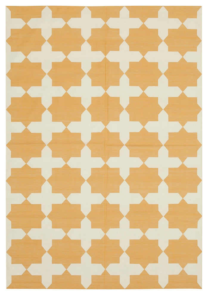 Rug N Carpet - Handmade Wool 6' 2'' x 8' 11'' Flatweave Dhurrie Kilim Rug