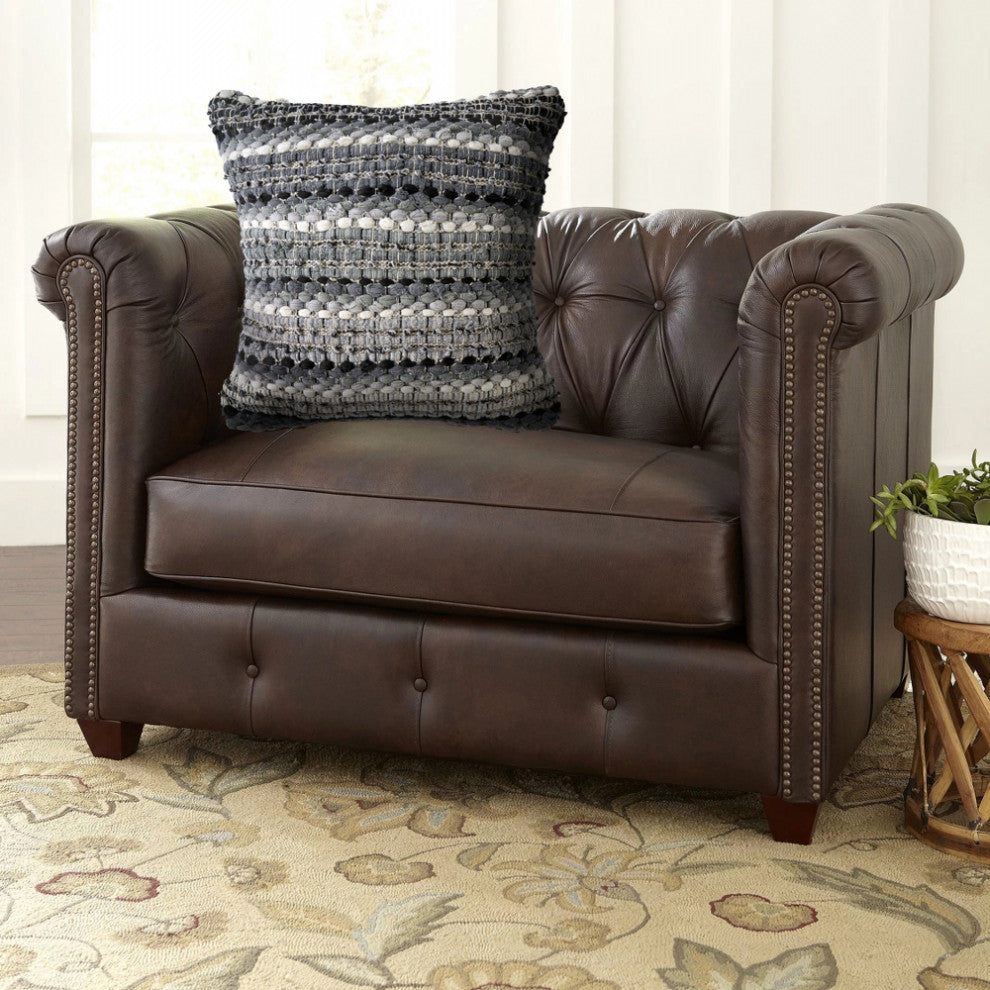 Grayscale Weave Throw Pillow