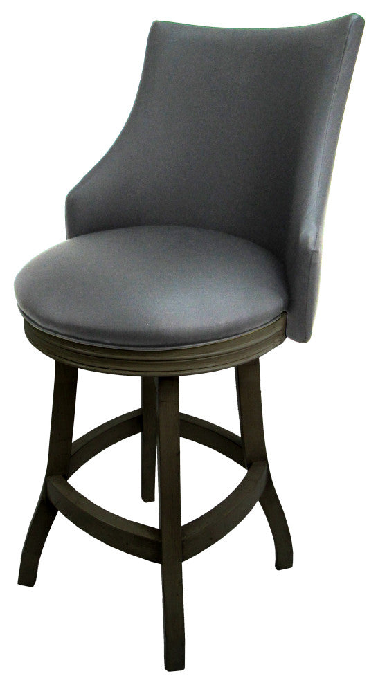 Swivel Wood Counter Bar Stool 26", Bellissima, Grey - Dark Shadow