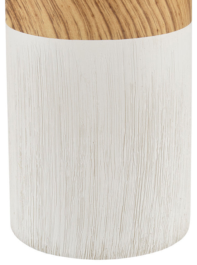 510 Design Nicolo Mid-Century Textured Ceramic Table Lamp, Matte White, White