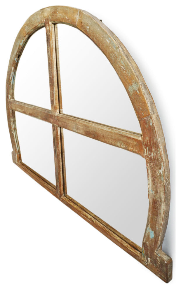 Consigned Aisha Vintage Arched Window Mirror