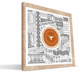 TEX Longhorns Pictograph Canvas Print, 16"x16"
