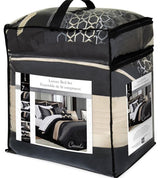 Safdie & Co. 7-piece Cavali Premium Microfiber Queen Comforter Set in Black