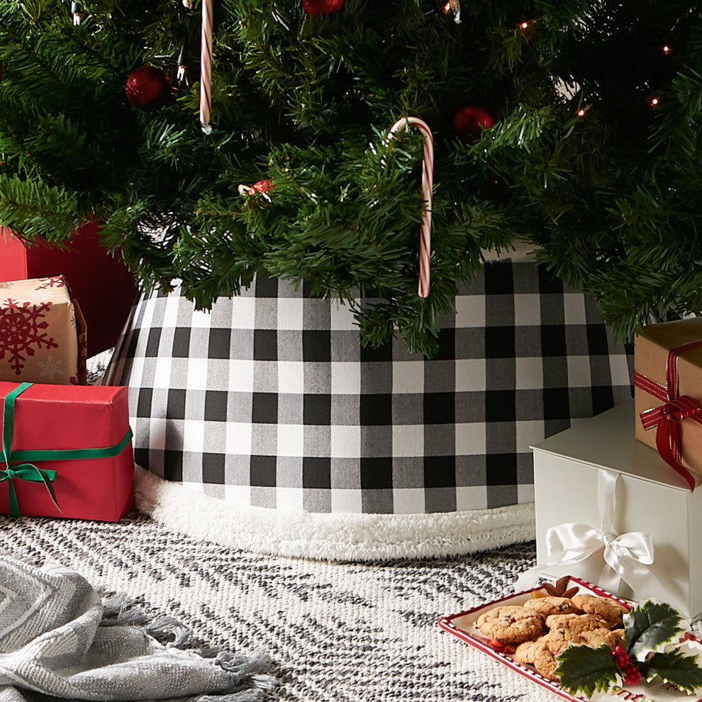 Holiday Tree Collar Black And White Buffalo Check