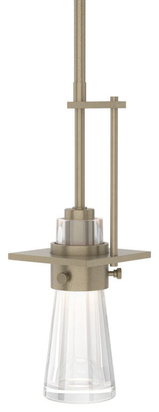 Erlenmeyer Mini Pendant, Soft Gold, Clear Glass