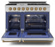 48" Professional Gas Range, Double Oven, Stainless Steel/Bronze