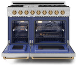 48" Professional Gas Range, Double Oven, Stainless Steel/Bronze