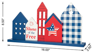 16"L Wooden Patriotic House Table Decor