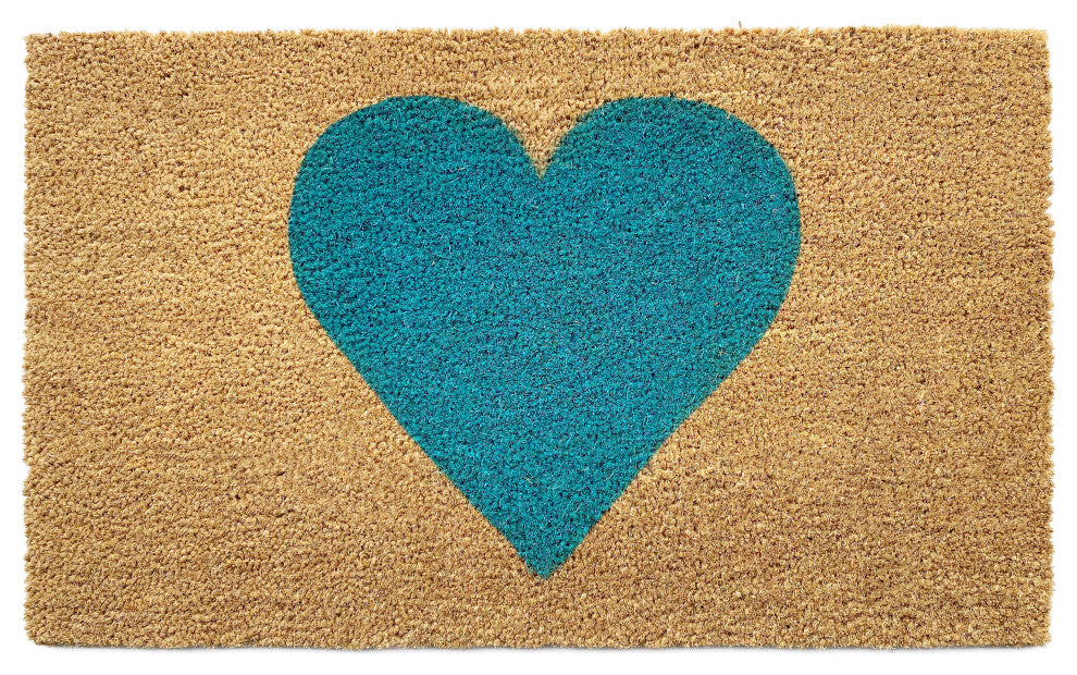 Calloway Mills Turquoise Heart Doormat, 36x72