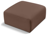 Arc Upholstered Modular Component, Brown, 1-Piece: Ottoman, Vegan Leather