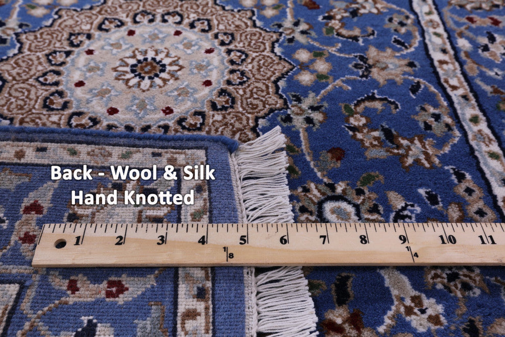 2' 9" X 31' 10" Runner Persian Nain Wool & Silk Handmade Rug - Q15991