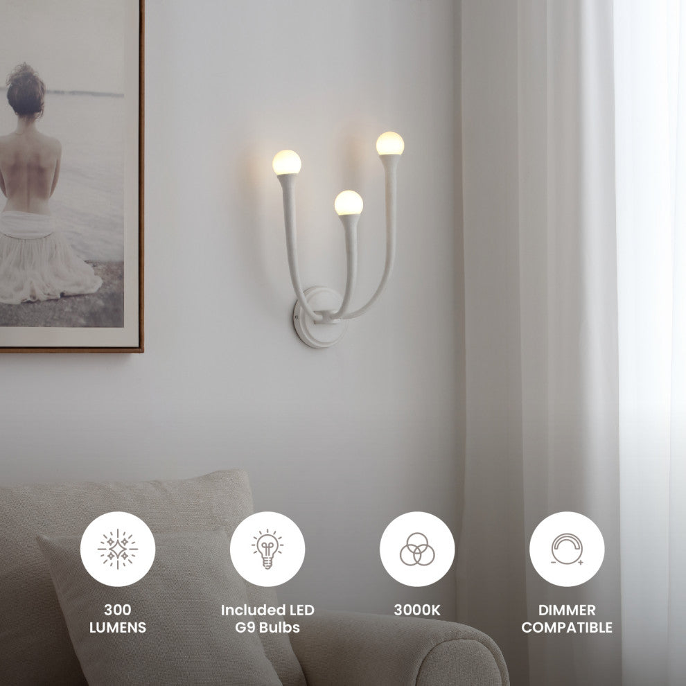 Breeze 3 Light Wall Sconce Matte White