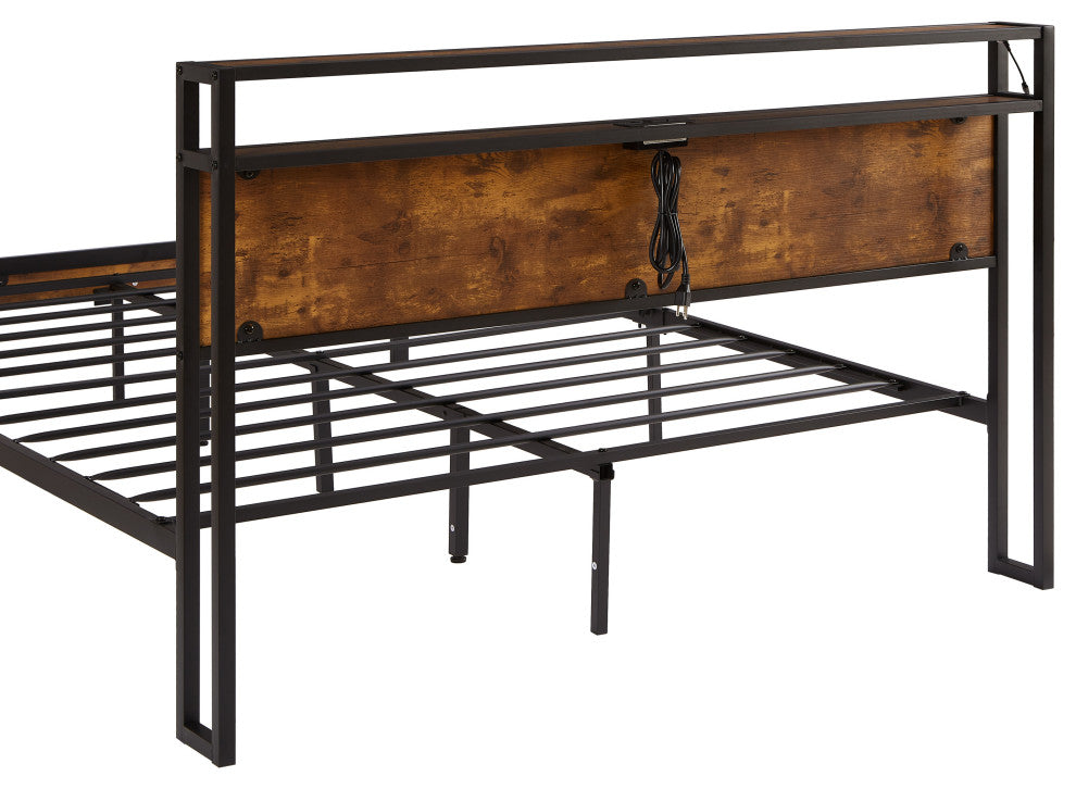 Gewnee Queen Size Metal Platform Bed Frame