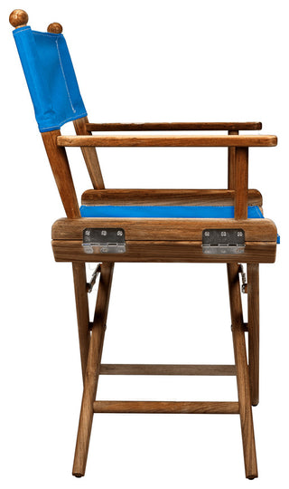 Blue And Brown Solid Wood Director Chair