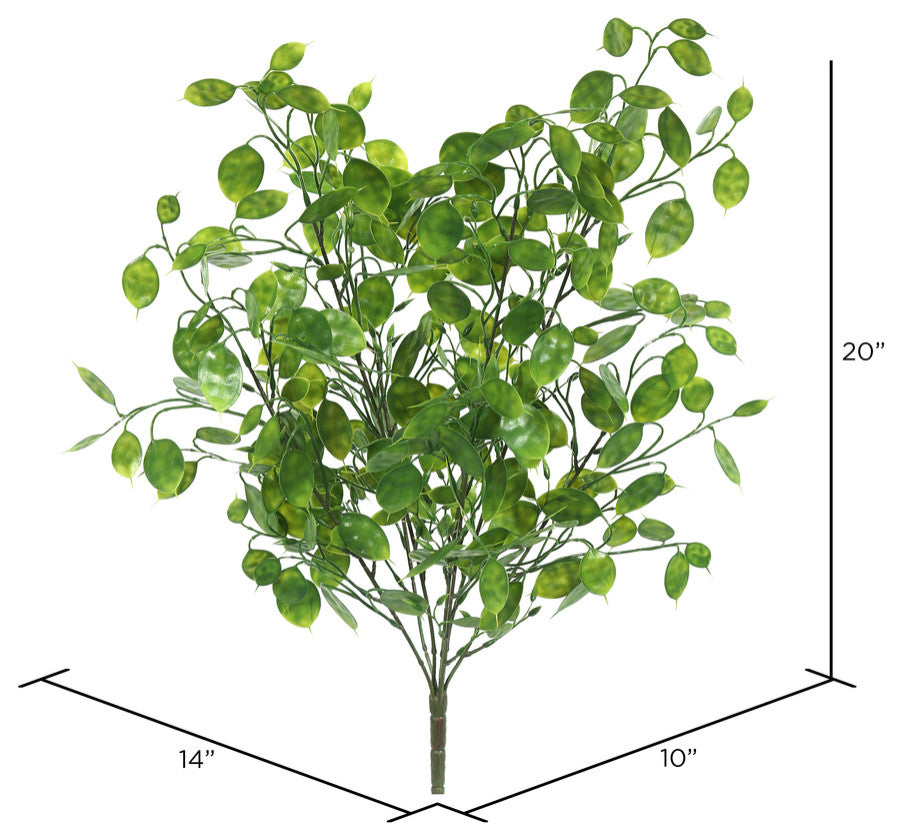 Vickerman Ff170801 20" Artificial Green Seeded Leaf Bush