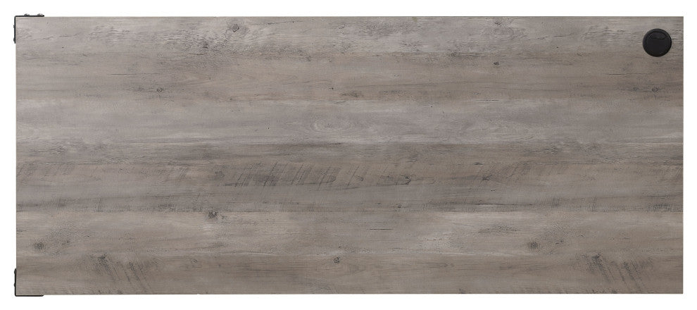 Zakwani Writing Desk, Gray Oak and Black