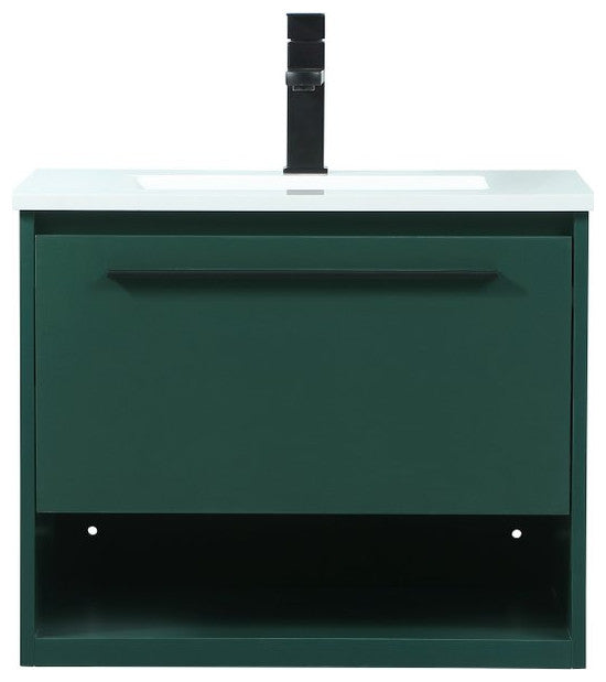 Rabi Single Bathroom Vanity, Green, 24"