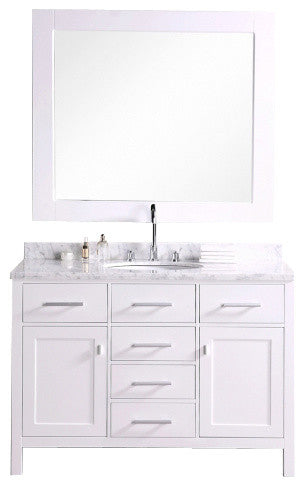 London 48" Single Sink Vanity Set, White