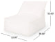 GDF Studio Tulum Outdoor Water Resistant Fabric Bean Bag Lounger, White