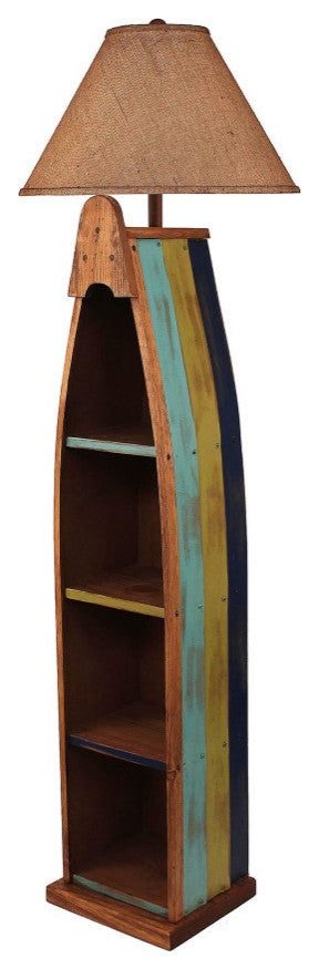 Stained and Bright Stripe Boat Floor Lamp