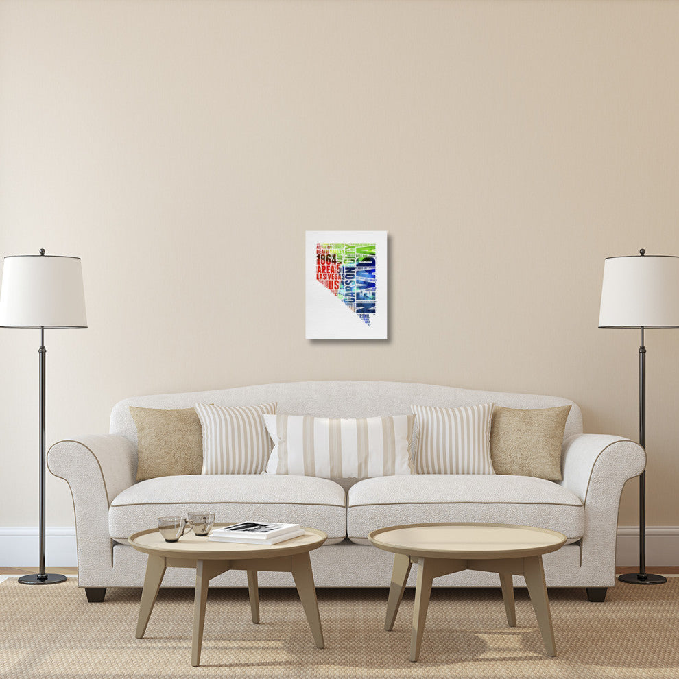 "Nevada Watercolor Word Cloud" Fine Art Print