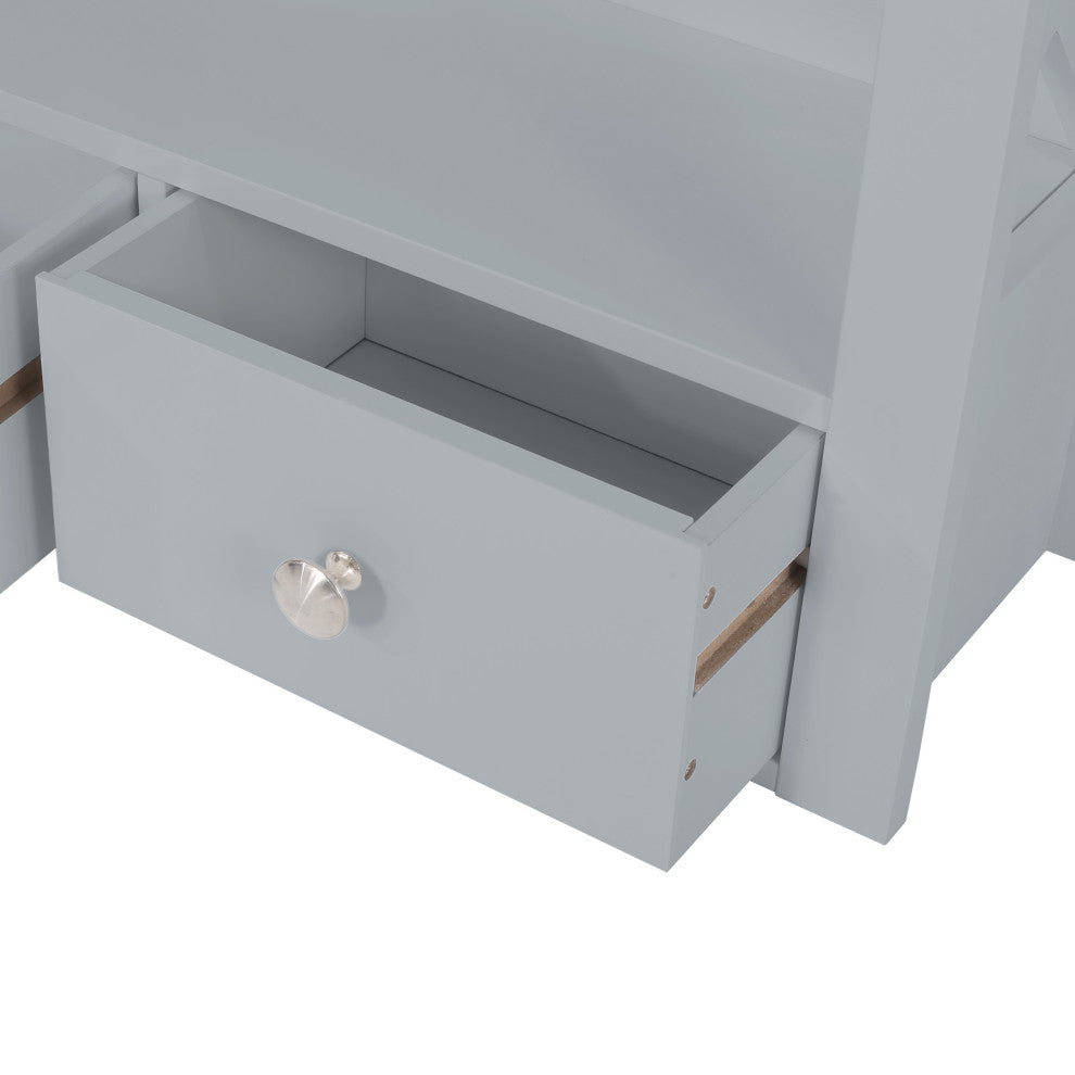 Lewis Wall-Mounted Bathroom Storage Cabinet With Drawers, Gray