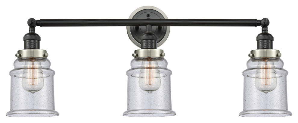 INNOVATIONS 205BK-BPSN-HRSN-G184 3-Light Bath Vanity Light Matte Black