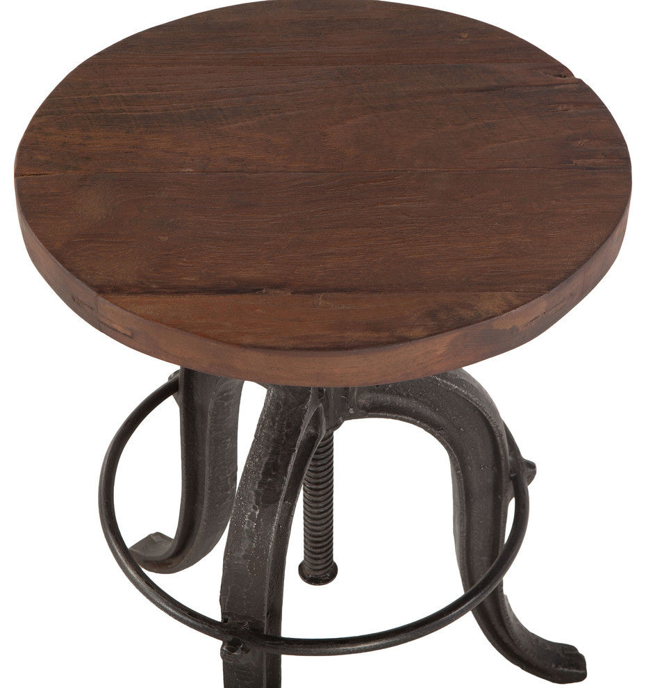 Paxton Adjustable Recycled Teak Bar Stool