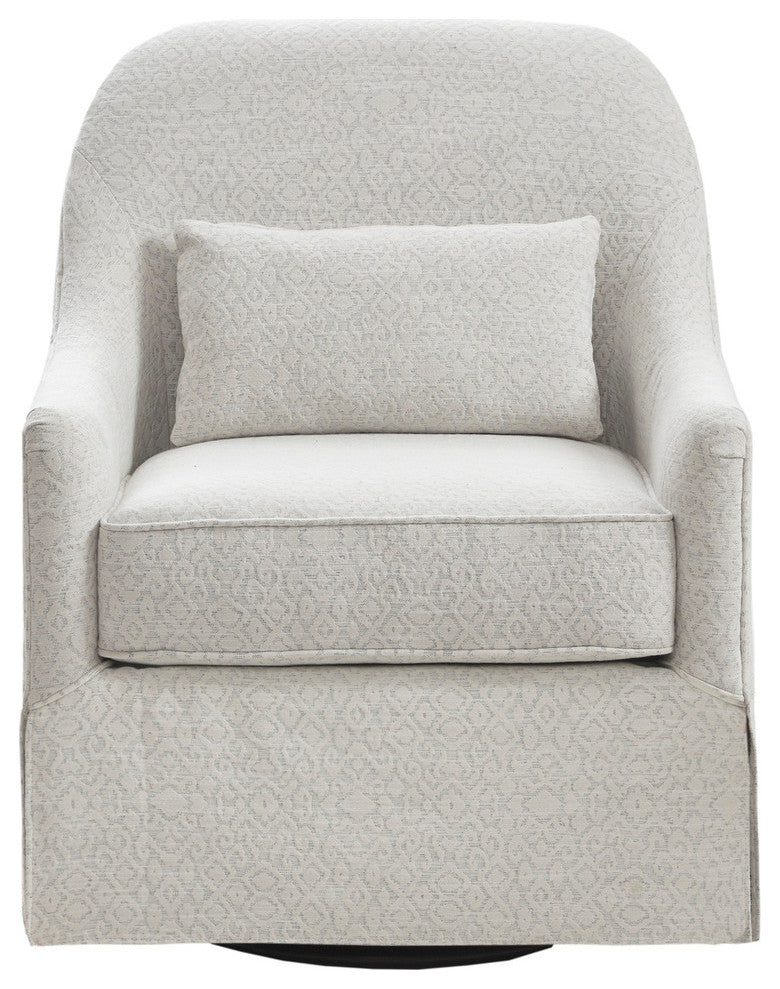 Madison Park Theo Swivel Glider Chair, Ivory/Black