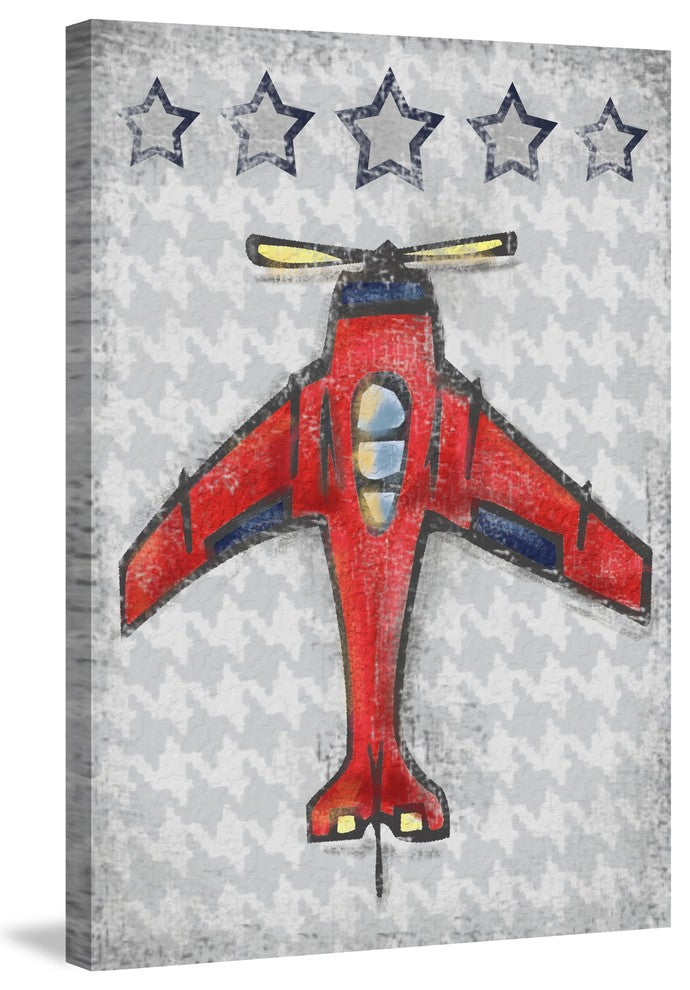 Marmont Hill, "Red Plane" by Reesa Qualia Painting on Wrapped Canvas, 20x30