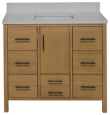 California 42" Bathroom Vanity, Blonde, Matte White