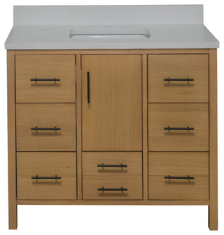 California 42" Bathroom Vanity, Blonde, Matte White