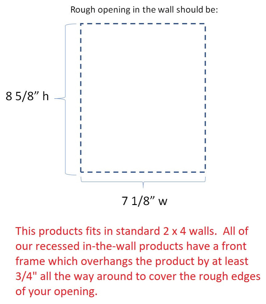 Tampa Recessed Solid Wood Toilet Paper Holder 7 x 8.5, Unfinished