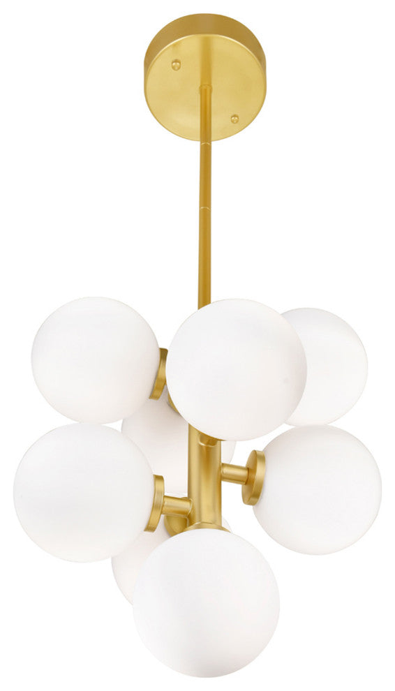 Arya 8 Light Pendant With Satin Gold Finish