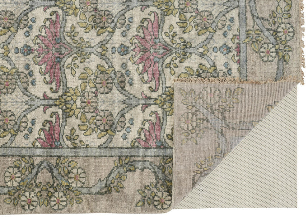 Weave & Wander Bennet Gray/Multi 2'x3' Hand Knotted Area Rug