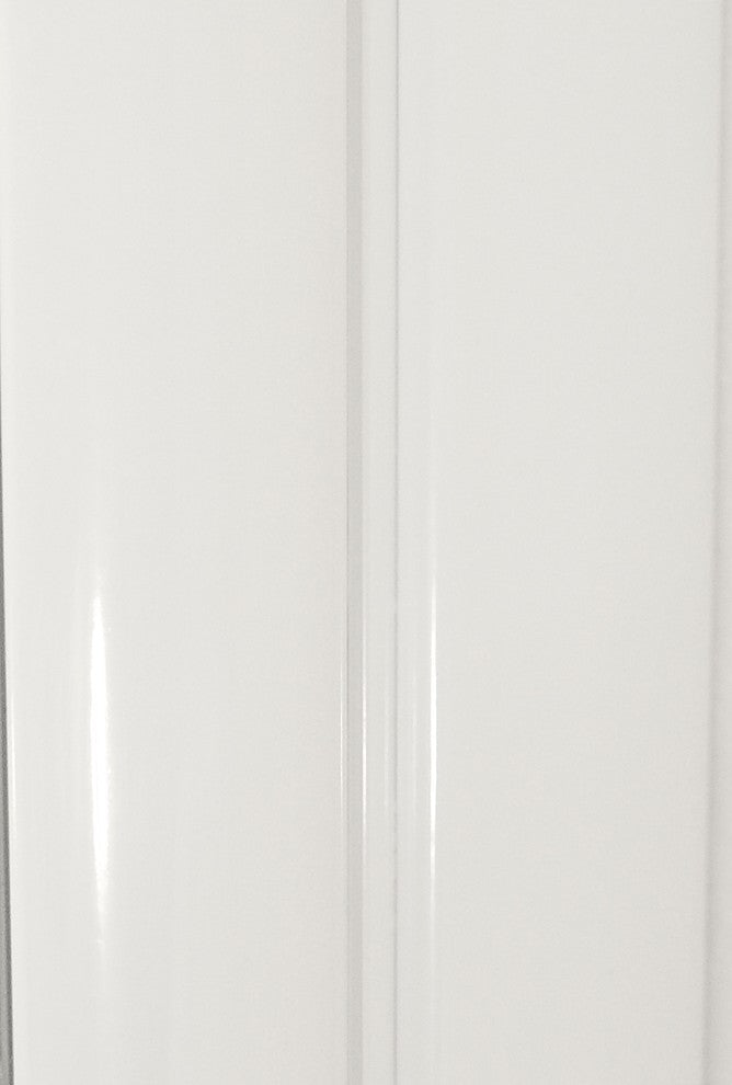 Semi-Frameless Glass Shower Door, White Pivot, Square Corner