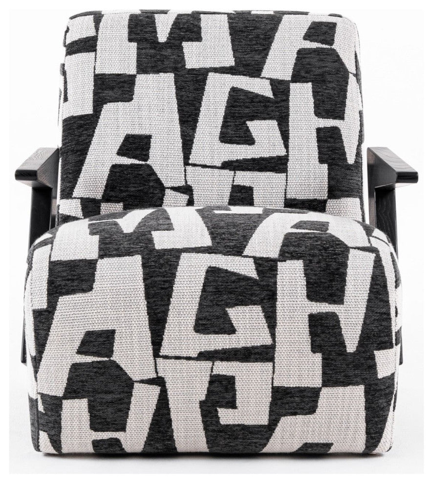Modrest Leana Modern Black and White Fabric Accent Chair